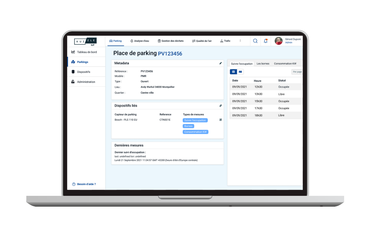 SITE - device manager zoom Kuzzle IoT - Device manager